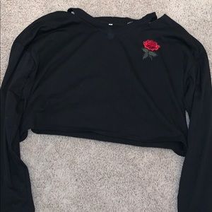 Cropped long sleeve top